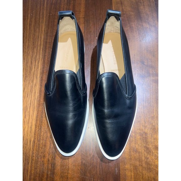 Everlane The Leather Street Shoe in Black New Womens Wedge Loafer - Picture 5 of 13